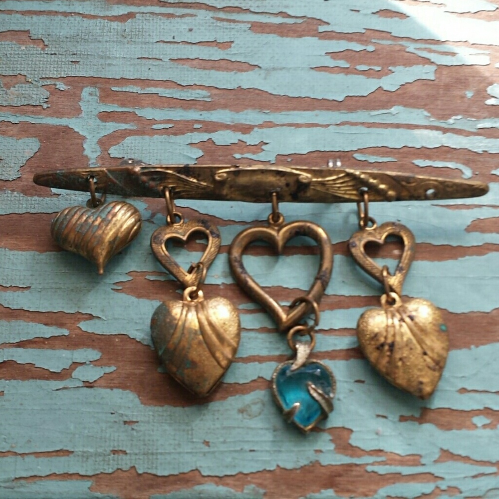 Brass Heart Bar Pin